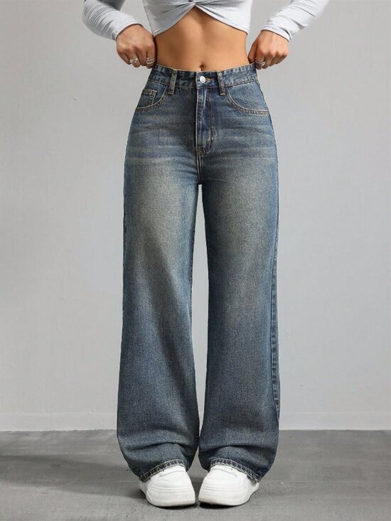 MODA ME COUTURE Denim - Blue Casual Women's Straight Leg Jeans